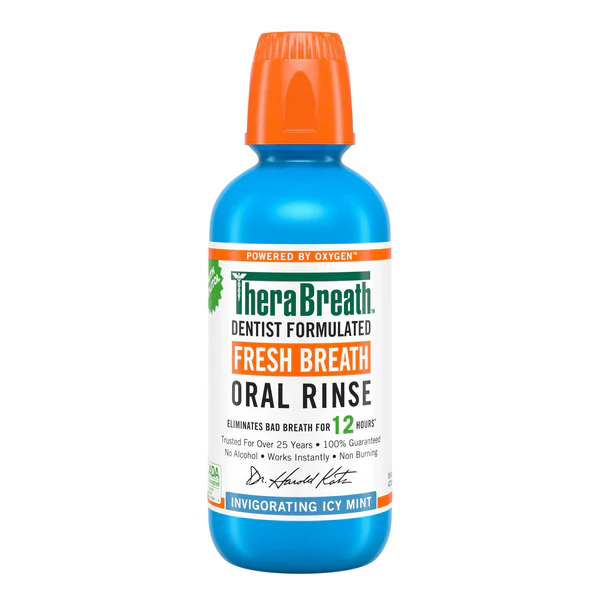 Therabreath Fresh Breath Oral Rinse | Mouth Wash | Dentist Formulated | Icy Mint 16 oz 473ml